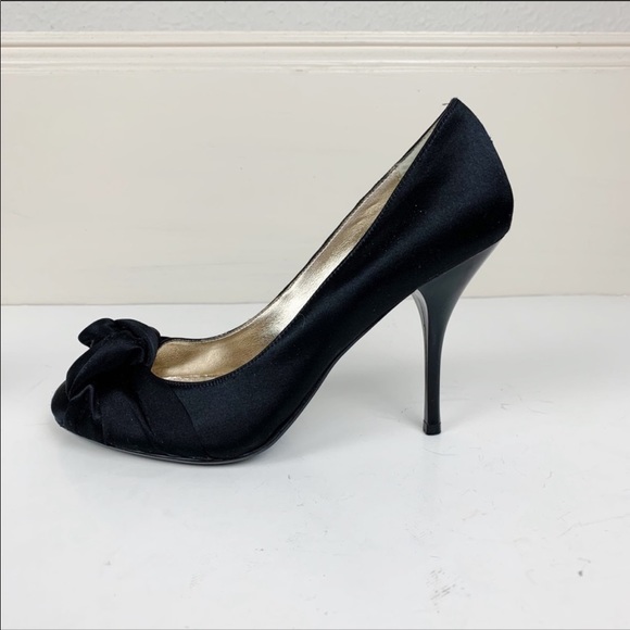 Dune Black Satin Dress Heels 6.5  C29 g3 - Picture 4 of 8